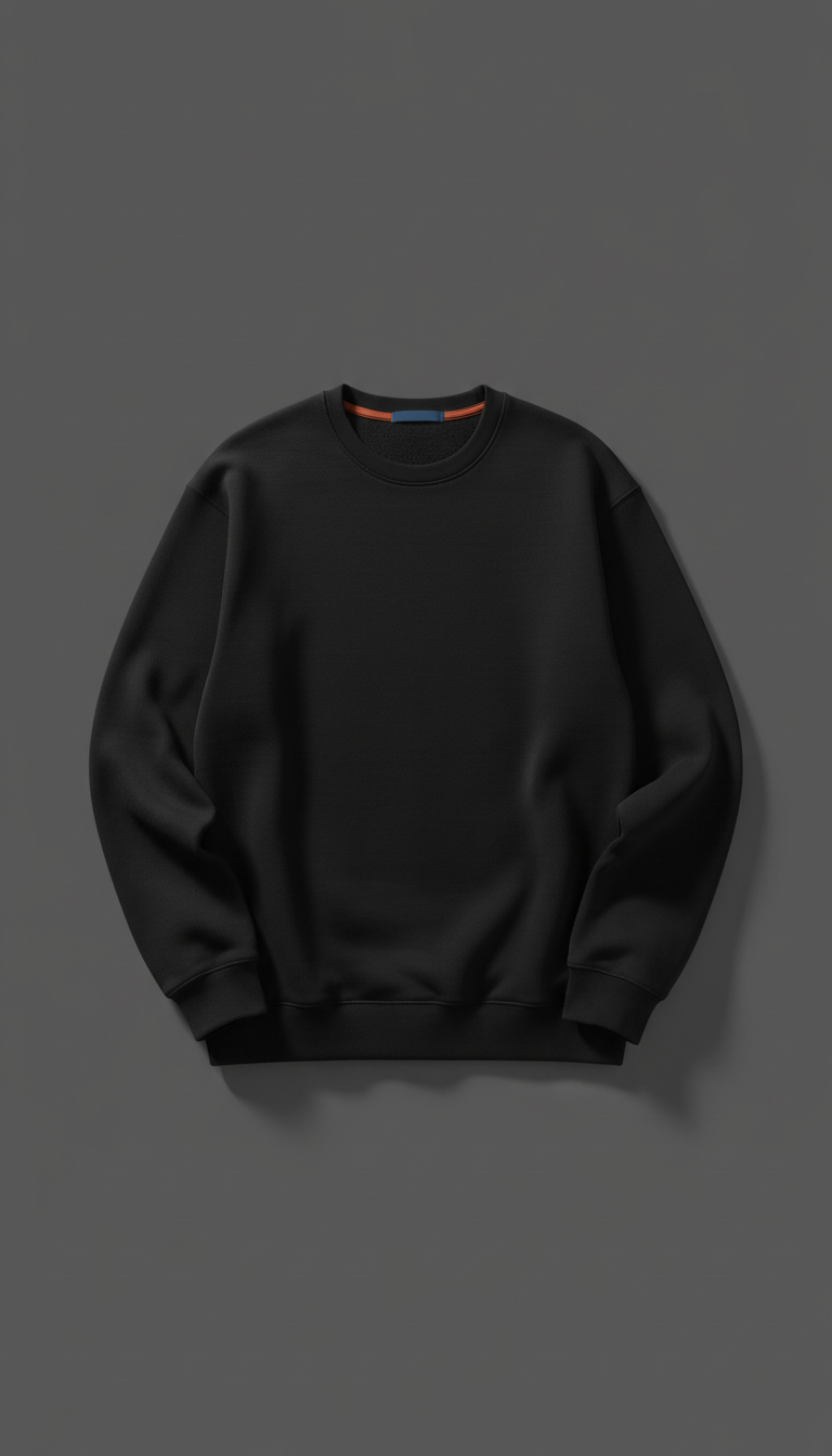 Matte Black Branded Sweatshirt Oversized